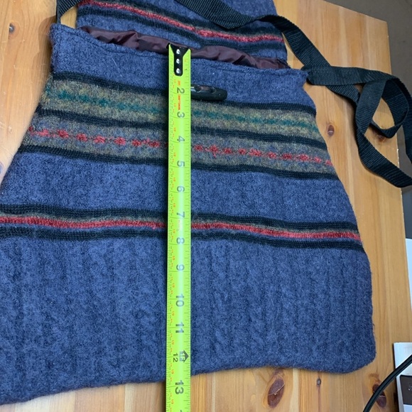 Bohemian Boiled Wool Crossbody Bag, Secure Closure, Lined, Roomy - Picture 11 of 11